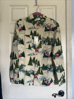 NWT Sonoma super soft flannel button down shirt size medium